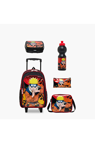 TV TOKYO مجموعة حقيبة ظهر بعجلات بطبعة ناروتو، 5 قطع - 16 بوصة