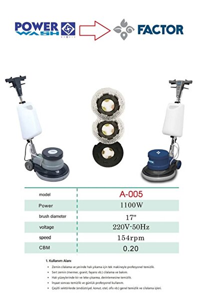 Factor Powerwash A005 Halı yıkama ve Cilalama Makinesi (factor)