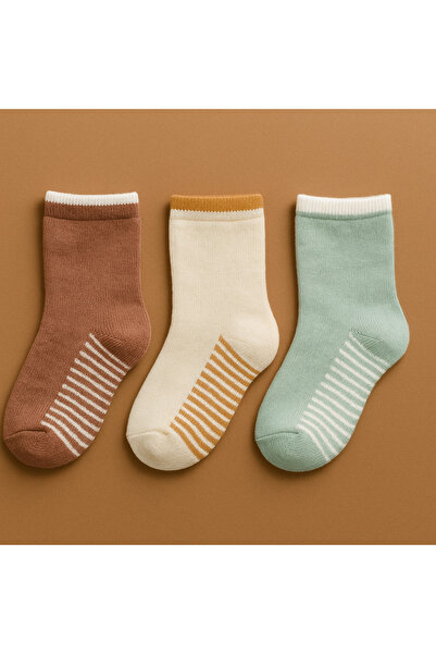 SOLDE SOCKS Solde 3’lü Yumuşacık Havlu Unisex Bebek Çorap Seti – Kahverengi, ...