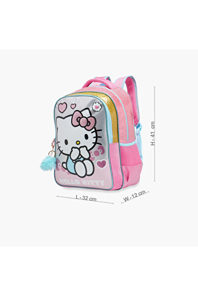 Hello Kitty Print Backpack with Adjustable Shoulder Straps - 16 inches