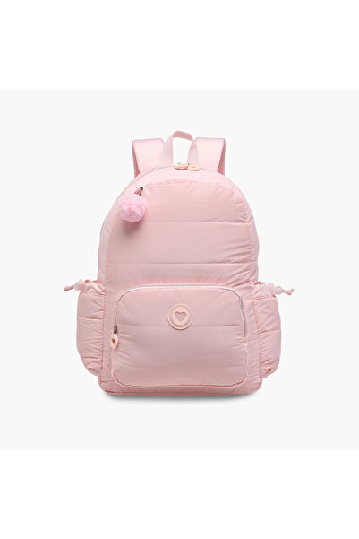 Juniors Solid Backpack with Adjustable Straps and Zip Closure - 17 inches