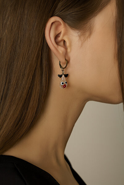 uğurlu dükkan أقراط على شكل قطرة غزال شفافة