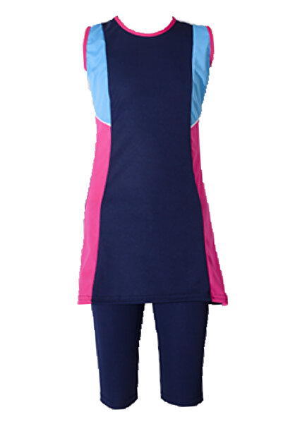 Haliç Mayo Young Girl Stretch Fabric Zero Sleeve Swimsuit 4804 Navy Blue