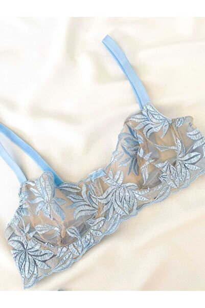 La Linaa Σετ εσώρουχα Mona Blue Lace & Tulle