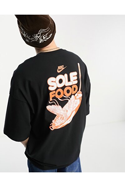 Nike Sportswear Sole Food Graphic Oversized Short-Sleeve Siyah Erkek T-shirt