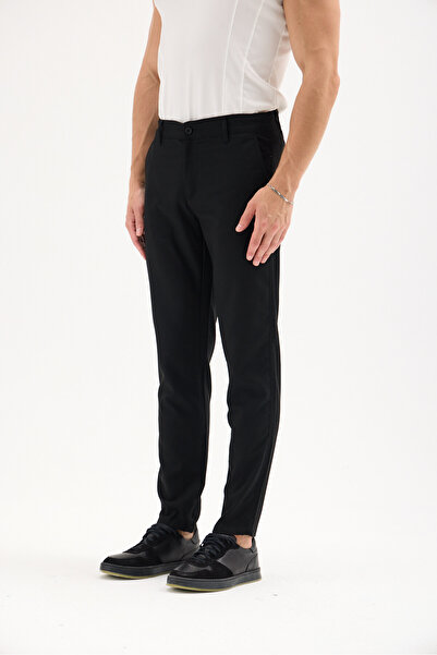 RAVANELLI Belted Waist Comfort Fit Stretch Fabric Men's Trousers