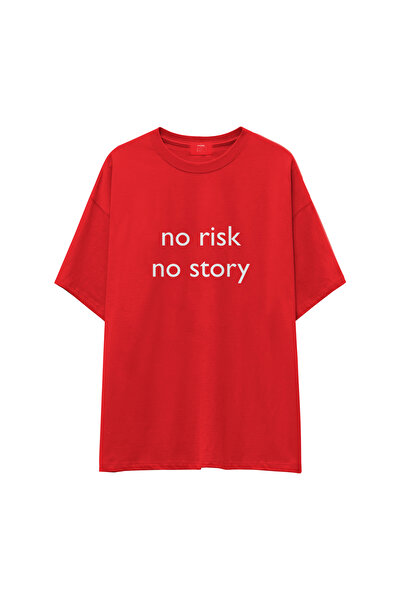 The Lucid Lab No Risk No Story Oversized T-Shirt - Red