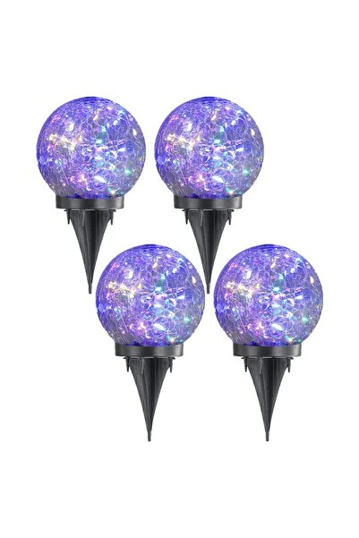 NEXTLY Solar Glass Outdoor Lights Set - Multicolor LED, IP65, Decorative Garden Pathway Lamps