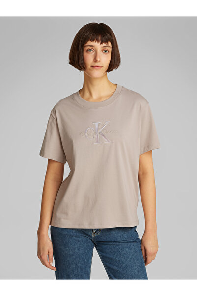 Calvin Klein Women Triple Atmosphere Relaxed Embroidered Monogram T-Shirt