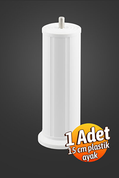 Badem10 Keson 15 cm Beyaz Plastik Mobilya Baza Tv Ünitesi Yükseltme Ayağı Rob...