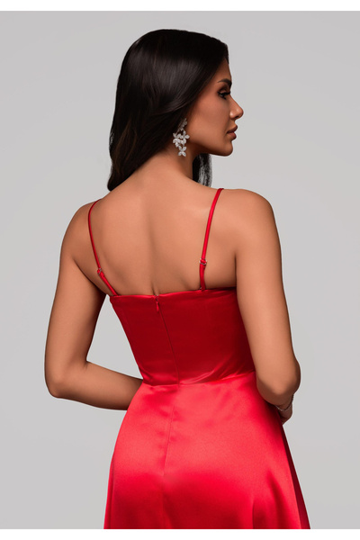 OMBRE Βραδινό Φόρεμα LA-OM-DLR004 Κανονική Γραμμή Κόκκινο