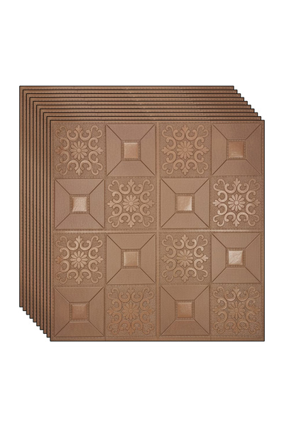 NEXTLY Αυτοκόλλητη ταπετσαρία 3D, μπρονζέ φινίρισμα, αδιάβροχη και εύκολη εγκατάσταση, σετ 50 τεμαχίων