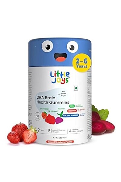 LİTTLEJOYS DHA Omega 3 Brain Gummies For Kids 2-6 years | 30 Days Pack Improved Concentration, Mood & Sleep