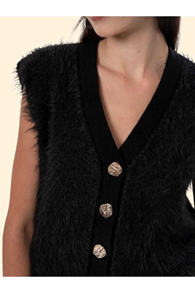 mahira collection Плюшевий трикотажний жилет на ґудзиках