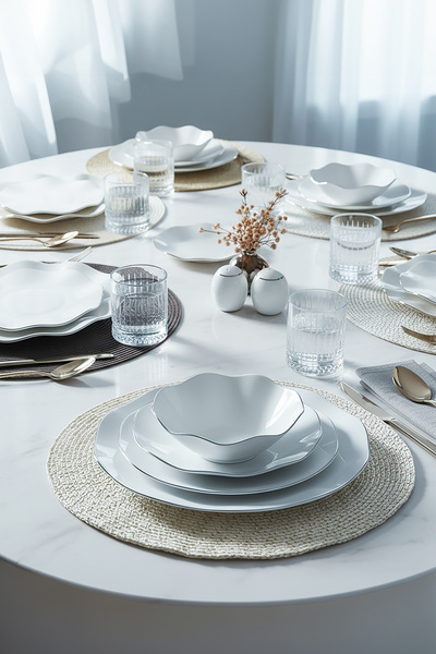 Güral Porselen Nesrin 52 Parça Gümüş Fileli Yemek Takımı