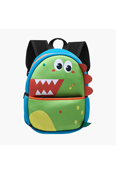 Juniors Dinosaur Print Backpack with Adjustable Straps and Zip Closure - 12 inches