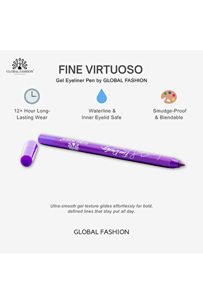global fashion Gel eyeliner, Global Fashion, 04, purple