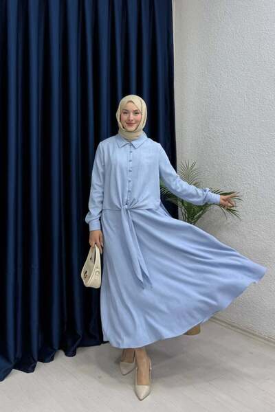 lurex moda Tie-Up Linen Skirt Suit