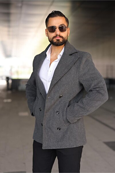 ronex Double-Breasted Collared Men's Cashmere Coat