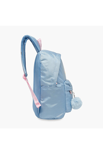 Juniors Slogan Print Backpack with Adjustable Straps and Zip Closure - 18 inches