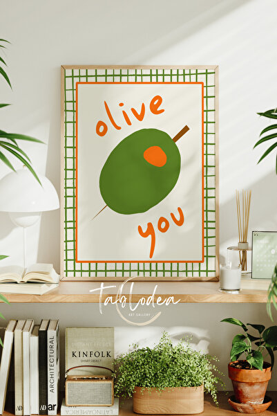 tablodea Pictură murală în stil mediteranean minimalist Olive, cu cadru, TD, ...