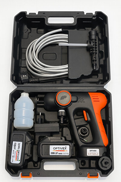 OPTIVEX Kömürsüz Çift Akülü Şarjlı Yüksek Basınçlı Oto Araba Bahçe Yıkama Ve Temizleme Tabancası Makinesi