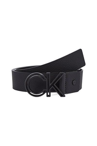 Calvin Klein حزام رجالي أسود أملس بنقشة الطاعون مقاس 35 مم قابل للتعديل