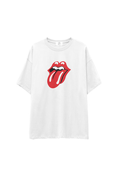 The Lucid Lab Tricou The Rolling Stones supradimensionat - alb