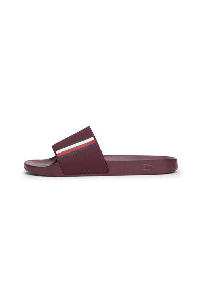Tommy Hilfiger Men Deep Burgundy Corporate Textured Pool Slides