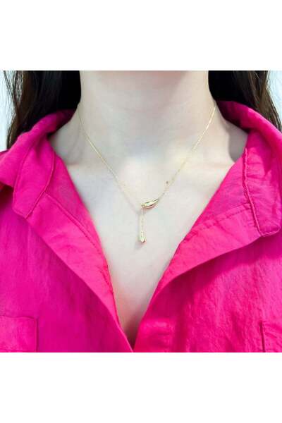 Bijuteria SORELLY Lanț de argint placat cu aur, tip lacrimă