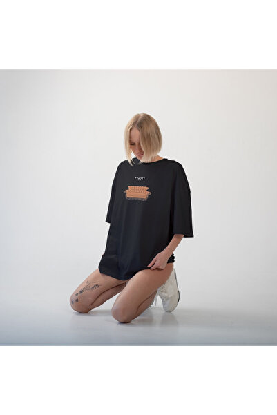 The Lucid Lab Πυλώνας! / Friends oversized T-Shirt - Μαύρο