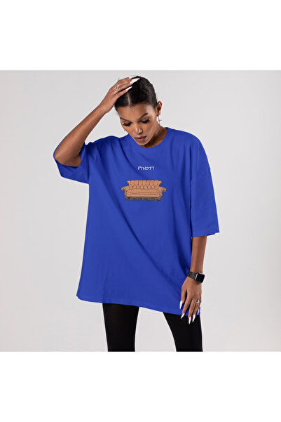 The Lucid Lab Πυλώνας! / Friends oversized T-Shirt - Μπλε