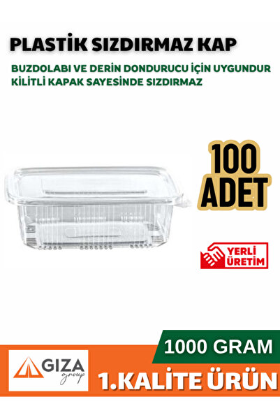 Giza Ambalaj حاوية بلاستيكية مانعة للتسرب 1000 جرام 100 قطعة