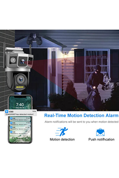 V380 Pro كاميرا V380 الذكية SC23-W 4 ميجابكسل واي فاي خارجية CCTV كاميرا أمان لاسلكية مزدوجة العدسة 3 صور