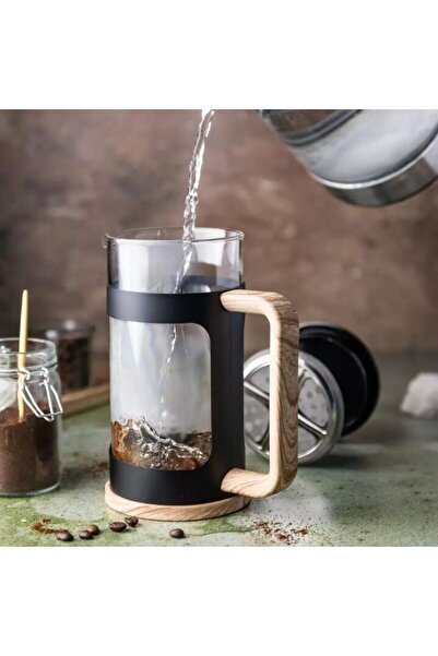 Klausberg Glass infuser, with imitation wood, for coffee and tea, 350ml,