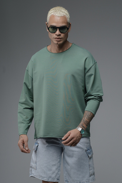 Butik Trend Biz Pis Yaka Oversized Plain Sweatshirt
