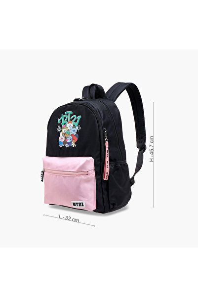 Sonic BT21 Print Backpack with Adjustable Straps and Zip Closure - 18 inches