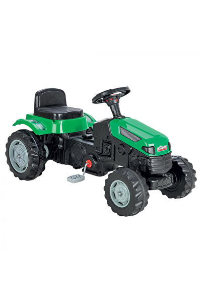 PİLSAN Active Green children's pedal tractor, with adjustable seat, chain transmission, backrest,