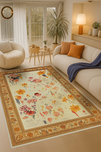 Rugs Modern Halı MOSSO Παραδοσιακό και λουλουδάτο θεματικό σχέδιο με υφαντή β...