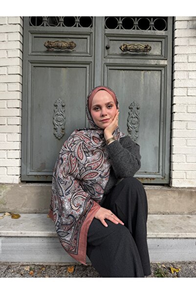 CUOCA LOUNGE Pateh Desenli Turuncu Bambu Kraş Şal