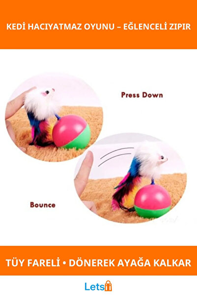 Letsii Colorful Feather Cat Haciyatmaz Game Fun Pet Toy