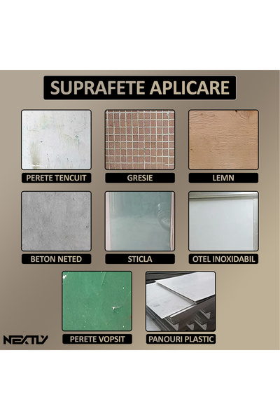 NEXTLY 3D Self-Adhesive Wall Panels, Waterproof, Easy Install, 70x70 cm, Brown with Shadows