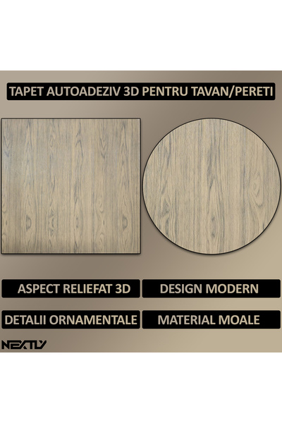 NEXTLY 3D Self-Adhesive Wall Panels, Waterproof, 4.9m² Coverage, Modern Brown, Code 66
