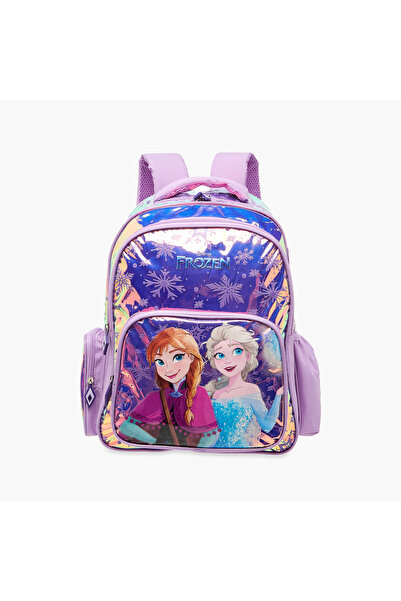 Disney Frozen Print Backpack with Adjustable Straps and Zip Closure - 16 inches