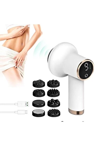 LITECH Aparat de masaj anticelulitic wireless cu LCD, 9 intensități, 8 capete...