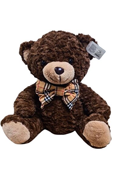 OEM Urs de pluș maro 40 cm cu fundiță elegantă – jucărie moale și pufoasă