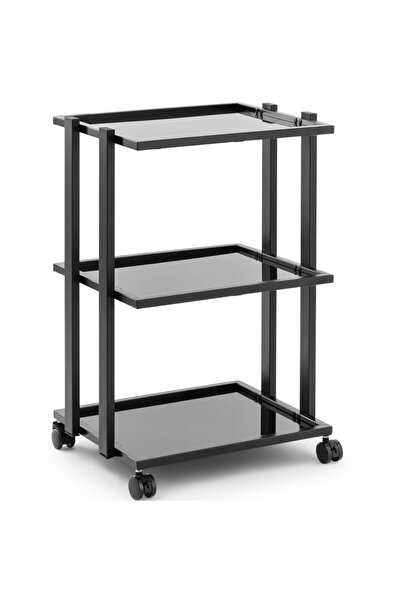 Other Cosmetic trolley with 3 glass shelves 55 x 41 x 80 cm - black