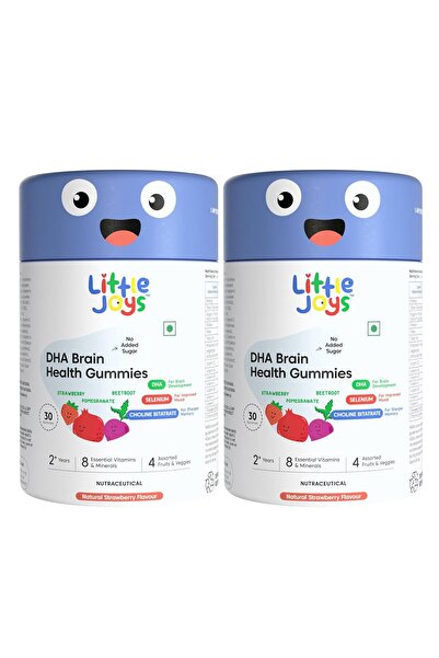 LİTTLEJOYS DHA Omega 3 Brain Gummies For Kids 2-6 years | 60 Days Pack Improved Concentration, Mood & Sleep