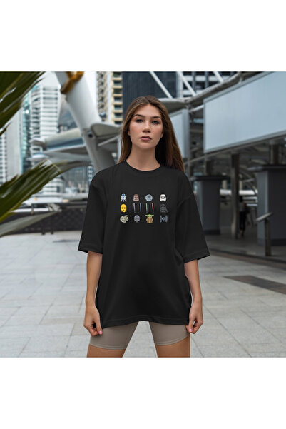 The Lucid Lab Μπλουζάκι Star Wars Icons oversized - Μαύρο