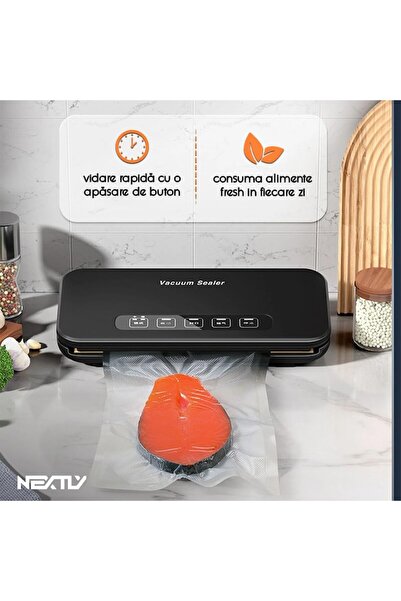 NEXTLY Aparat de etanșare alimentară în vid Pro cu mod dual, tăietor încorporat și furtun accesoriu
